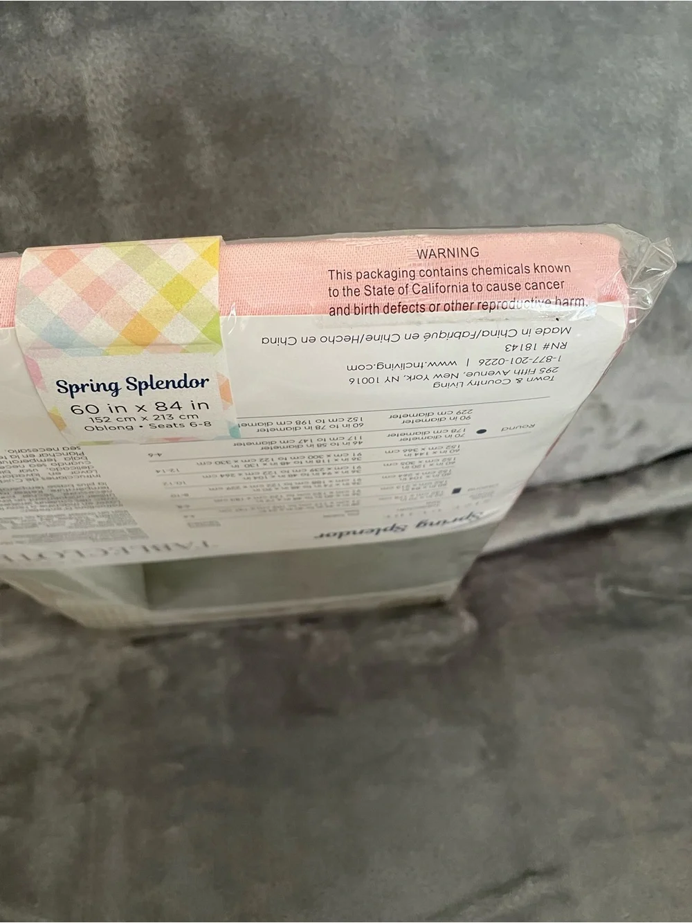 NEW Pink Floral 60x84 Oblong Bed Bath & Beyond Tablecloth Tulip Spring Splendor